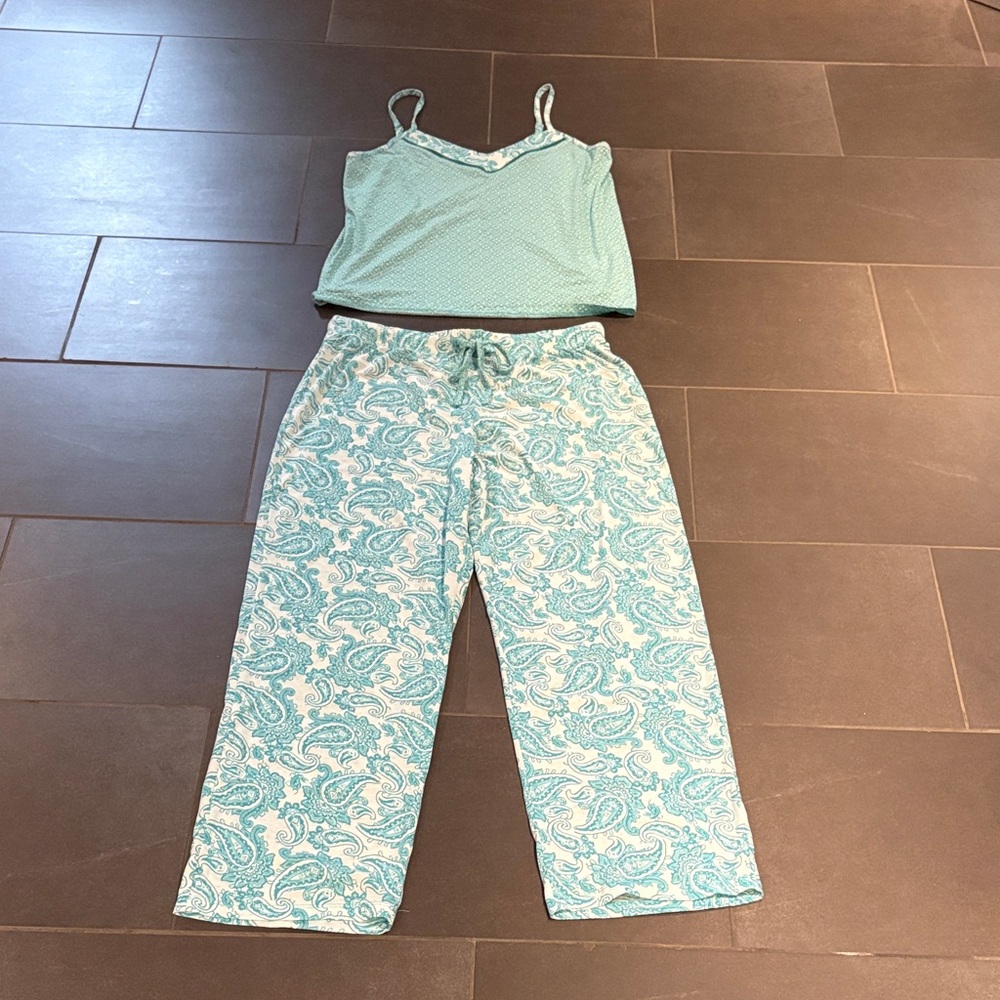 Aqua Paisley Pajama Set